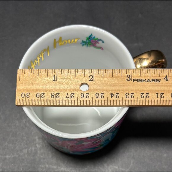 Lilly Pulitzer Happy Hour Ceramic Mug Tone Gold Tone Handle Colorful Floral - Picture 7 of 8